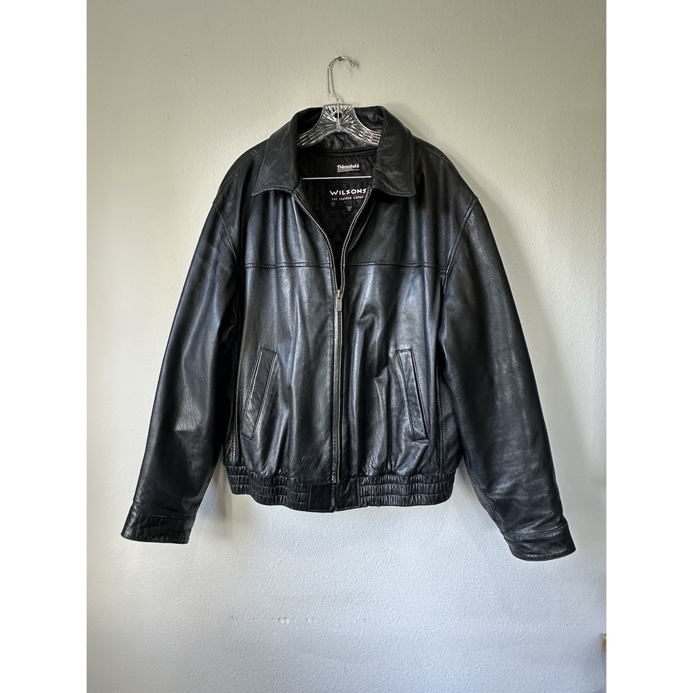 Wilson Black Leather Bomber Jacket
